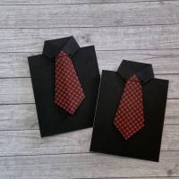 Grußkarten / Glückwunschkarten zu verschiedensten Anlässen, „Hemd mit Krawatte“ Einladung zum Geburtstag, Handarbeit Bild 2