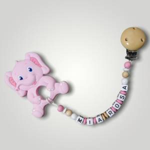Windeltorte Mädchen, Windelbär, Windelgeschenk, Schnullerkette, Beißring -besonderes Geschenk zur Geburt - Bild 9