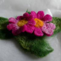 Haarspange gefilzt   Haarspange Cosmea Pink Flower Bild 2