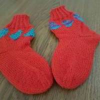 Handgestrickte Socken mit Motiv Gr:24/25 Bild 1