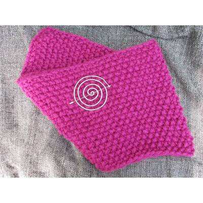 Schal wunderschöner Strickschal pink *Big Beere* Handarbeit Unikat gestrickt + Anstecknadel Spirale Strickschal