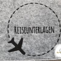 Reiseetui Familienetui *Flugzeug One-Line* für Reiseunterlagen - personalisierbar mit Namen Bild 3