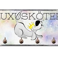 Hundegarderobe LUXUSKÖTER Wandgarderobe, Leinenhalter┊tolle Geschenkidee für Hundeliebhaber Bild 1