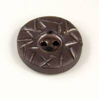 1 Knopf ca 5 cm Keramikknopf aus braun-schwarzem Ton mit metallisch glänzender Glasur Bild 2
