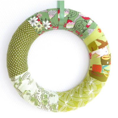 Türkranz ganzjährig Landhaus Patchwork Kranz Deko Einzelstück