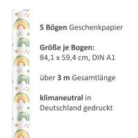 5 Bögen Geschenkpapier Regenbogen - 1,60€/qm- 84,1 x 59,4 cm Bild 3