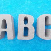 ABC komplett  26 Buchstaben Beton Betonbuchstaben Wörter Schriftzug Bild 2