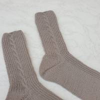 Handgestrickte Socken mit  Kaschmir  Größe 38/39 einfarbig ➜ Bild 3