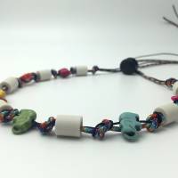 EM Keramik Halsband, Halskette, Schmuckband, Armband für Hund und Mensch - Elefanten Bild 2