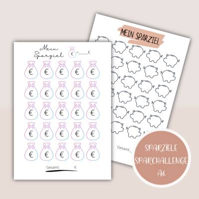 Sparglas, Sparziele, Vorlagen Sparchallenge zum Ausdrucken
