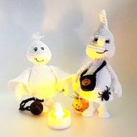 Eierwärmer Eierbecher Deko-Geister/Gespenst Kürbis LED Teelicht Geldgeschenk Teelichthalter Halloween Bild 1