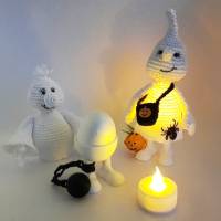 Eierwärmer Eierbecher Deko-Geister/Gespenst Kürbis LED Teelicht Geldgeschenk Teelichthalter Halloween Bild 3
