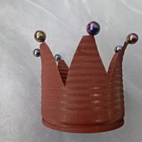 Krönchen  Dekokronen Krone in rostfarben mit glänzenden Perlen für kleine und große Teelichter  Upcycling Bild 6