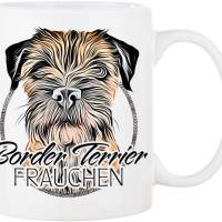 Hunde-Tasse BORDER TERRIER FRAUCHEN mit Hunderasse im Cartoon-Stil┊tolle Geschenkidee für Hundebesitzer Bild 1