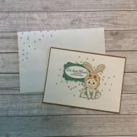 Grußkarten / Glückwunschkarten „niedliche Grüße zur Geburt eines Babys“, für Mädchen & Jungen, Handarbeit Bild 2