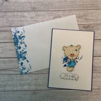 Grußkarten / Glückwunschkarten „niedliche Grüße zur Geburt eines Babys“, für Mädchen & Jungen, Handarbeit Bild 5