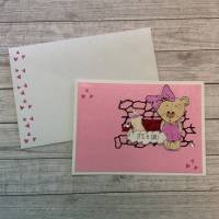 Grußkarten / Glückwunschkarten „niedliche Grüße zur Geburt eines Babys“, für Mädchen & Jungen, Handarbeit Bild 6
