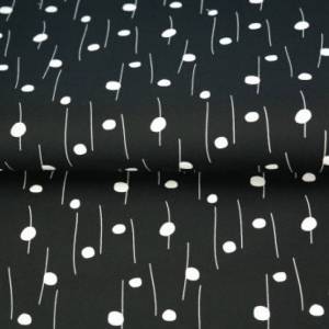 Baumwollstoff - Muster Punkt-Strich in schwarz/weiß - ab 25 cm Bild 1