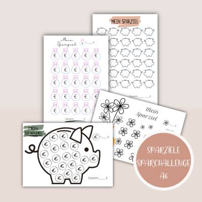 Sparglas, Sparziele, Vorlagen Sparchallenge zum Ausdrucken