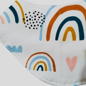 Windelbär, Windelgeschenk, Windeltorte - besonderes Geschenk zur Geburt - Regenbogen Mütze Halstuch Bild 9