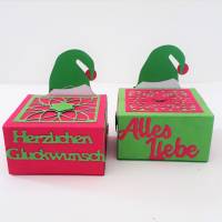 Wichtel Box Geldgeschenk Wichtelgeschenk Advent Geburtstag, 2 Schachteln mit Schublade Bild 2