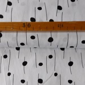 Baumwollstoff - Muster Punkt-Strich in weiß/schwarz - ab 25 cm Bild 3