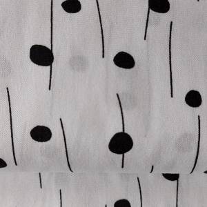 Baumwollstoff - Muster Punkt-Strich in weiß/schwarz - ab 25 cm Bild 4