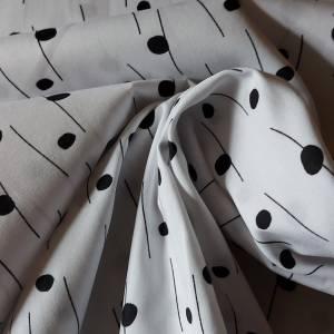 Baumwollstoff - Muster Punkt-Strich in weiß/schwarz - ab 25 cm Bild 5