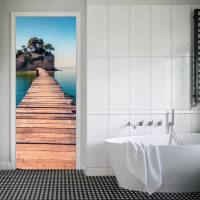 selbstklebendes Türbild - Holzsteg 0,9 x 2 m (16,66 €/m²) - Türtapete Türposter Klebefolie Dekorfolie Bild 3