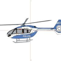 Polizei Helikopter Stickdatei 18x7cm, Sofortdownload Bild 1
