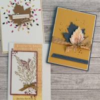 Grußkarten / Glückwunschkarten zu verschiedensten Anlässen, „Blätter im Herbst“, zum Geburtstag, Handarbeit, Stampin’Up! Bild 1
