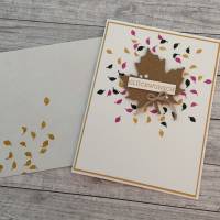 Grußkarten / Glückwunschkarten zu verschiedensten Anlässen, „Blätter im Herbst“, zum Geburtstag, Handarbeit, Stampin’Up! Bild 3