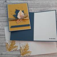 Grußkarten / Glückwunschkarten zu verschiedensten Anlässen, „Blätter im Herbst“, zum Geburtstag, Handarbeit, Stampin’Up! Bild 4