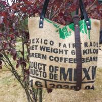 Upcycling Handtasche / Shopper aus einem schicken Kaffeesack, nachhaltig eben! Bild 4