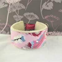 Windhundhalsband "Feathers" rosa Hundehalsband Halsband Zugstopp oder Klickverschluss mit weicher Polsterung Bild 1