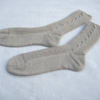 Handgestrickte Socken mit  Kaschmir  Größe 36 bis 37 einfarbig ➜ Bild 2