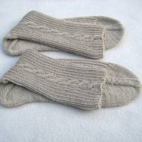 Handgestrickte Socken mit  Kaschmir  Größe 36 bis 37 einfarbig ➜ Bild 5