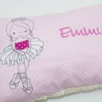 Zuckersüßes Ballerinakissen Ballett Mädchenkissen mit gesticktem Namen - ein kleiner Traum in rosa Bild 6