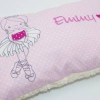 Zuckersüßes Ballerinakissen Ballett Mädchenkissen mit gesticktem Namen - ein kleiner Traum in rosa Bild 9