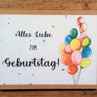 Geldgeschenk zum Geburtstag, Geburtstagsgeschenk Luftballons , Geschenk Set Konfetti, farbenfrohe Geschenkverpackung Bild 2