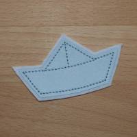 Applikation zum Aufbügeln, reflektierendes Papierboot 8 cm, Handarbeit Bild 1