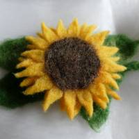 Haarspange gefilzt   Haarspange  Sonnenblume Haarschmuck Bild 1