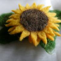 Haarspange gefilzt   Haarspange  Sonnenblume Haarschmuck Bild 2