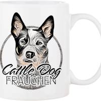 Hunde-Tasse CATTLE DOG FRAUCHEN mit Hunderasse im Cartoon-Stil┊tolle Geschenkidee für Hundebesitzer Bild 1