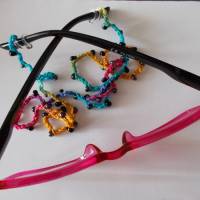 Brillenband Brillenkette Perlenbrillenband  *hellblau/türkis* Bild 5