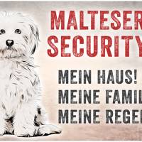 Hundeschild MALTESER SECURITY, wetterbeständiges Warnschild Bild 1