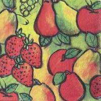 Serviette / Motivservietten Birne Apfel und Erdbeeren (41)-1 einzelne Serviette Bild 2