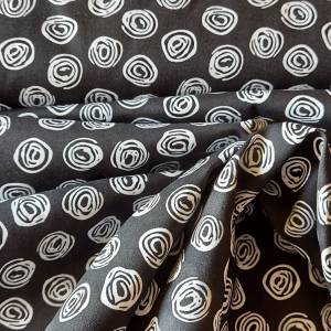 Baumwollstoff - Muster Kringel in schwarz/weiß - ab 25 cm Bild 4
