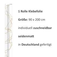 2 x 0,9 m selbstklebende Folie - Abstrakt weiß/gold (16,66 €/m²) Klebefolie Dekorfolie Möbelfolie Bild 3