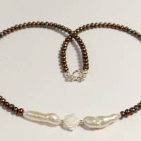Perlenkette Damen Süßwasserperlen Halskette Bild 1